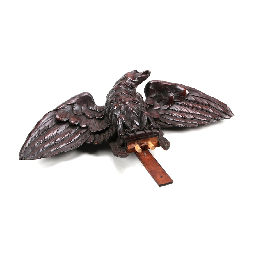 Carved Wooden Eagle Pediment, Early 20th Century