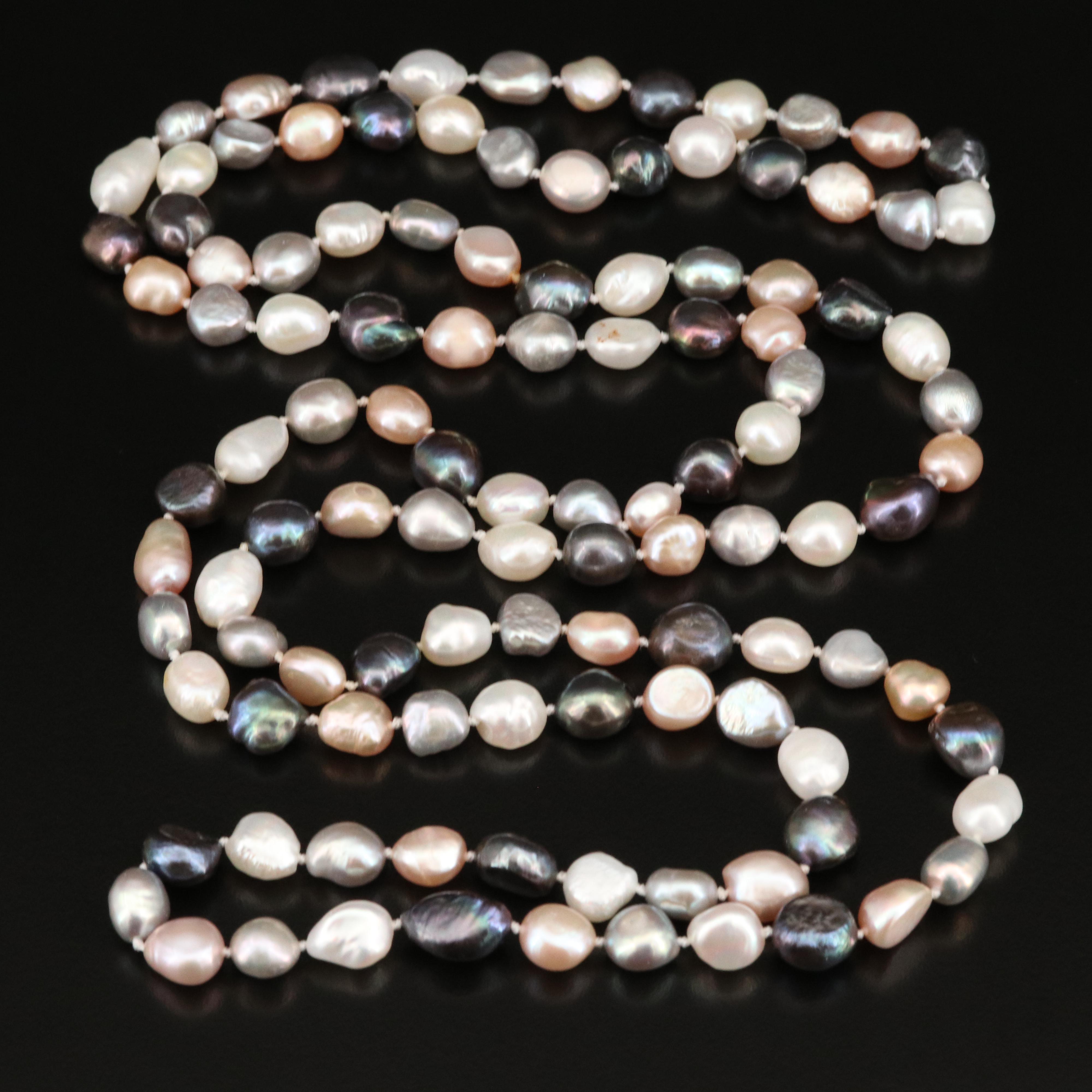 Single Strand Endless Pearl Necklace