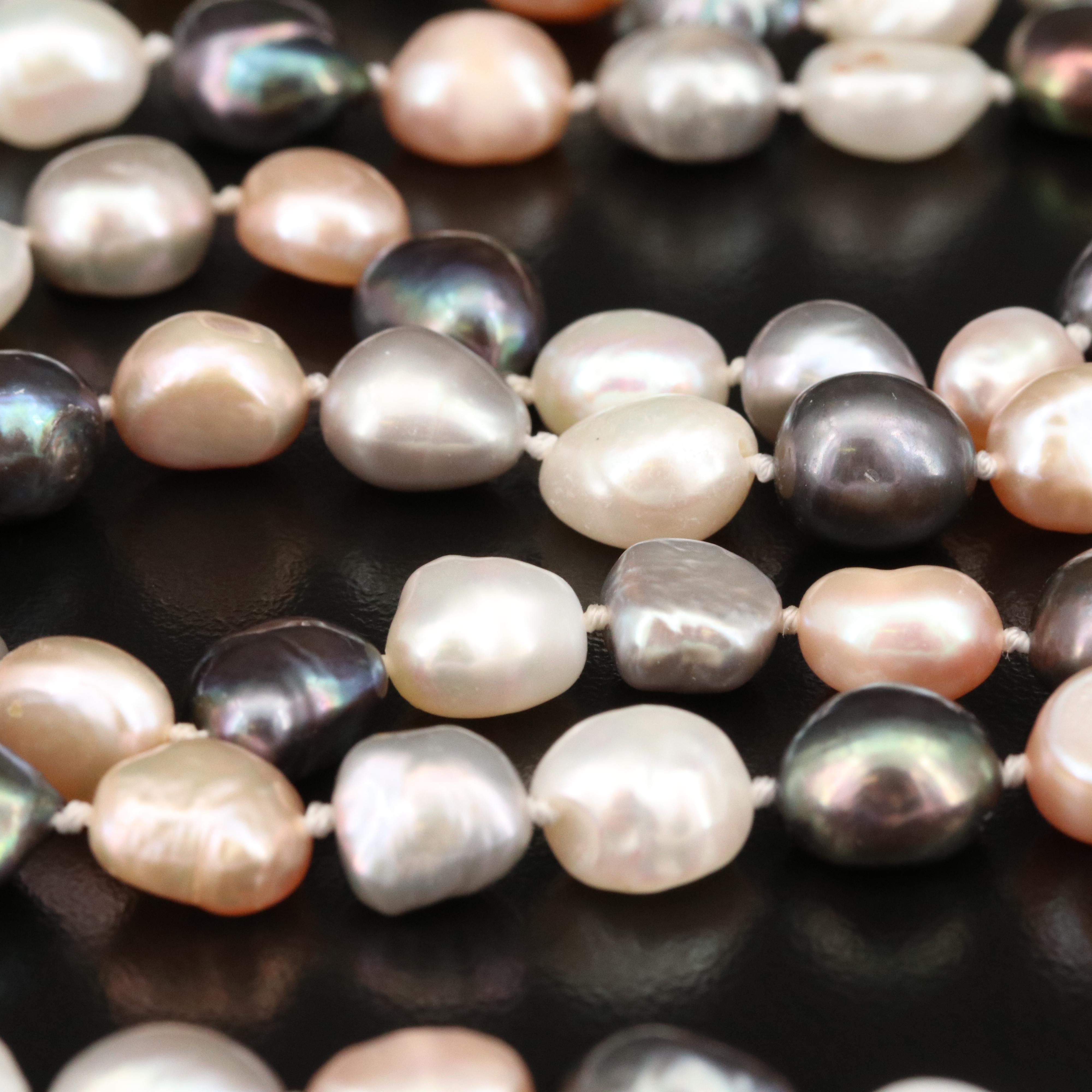 Single Strand Endless Pearl Necklace