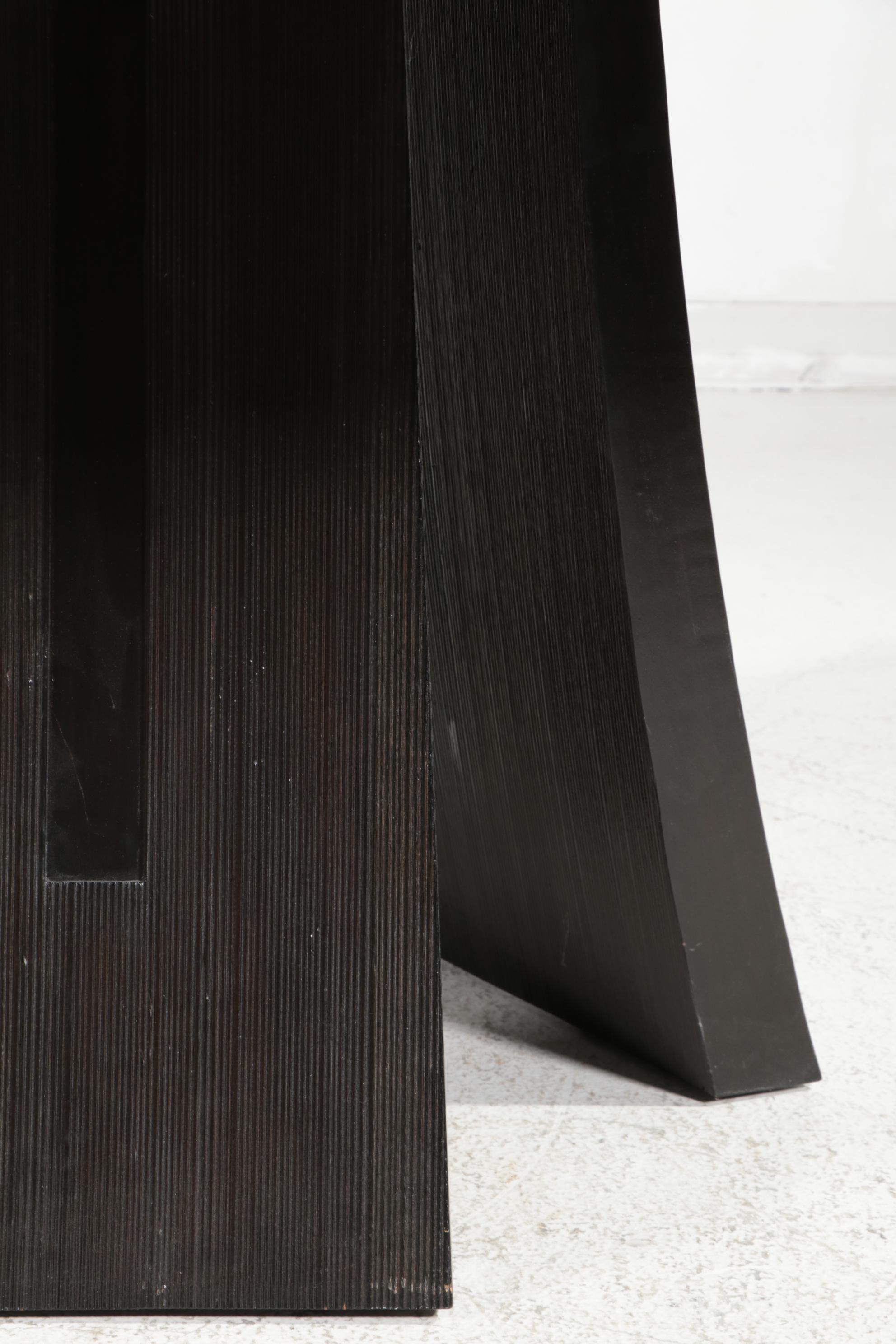 Contemporary Modernist Style Wood Pedestal Dining Table