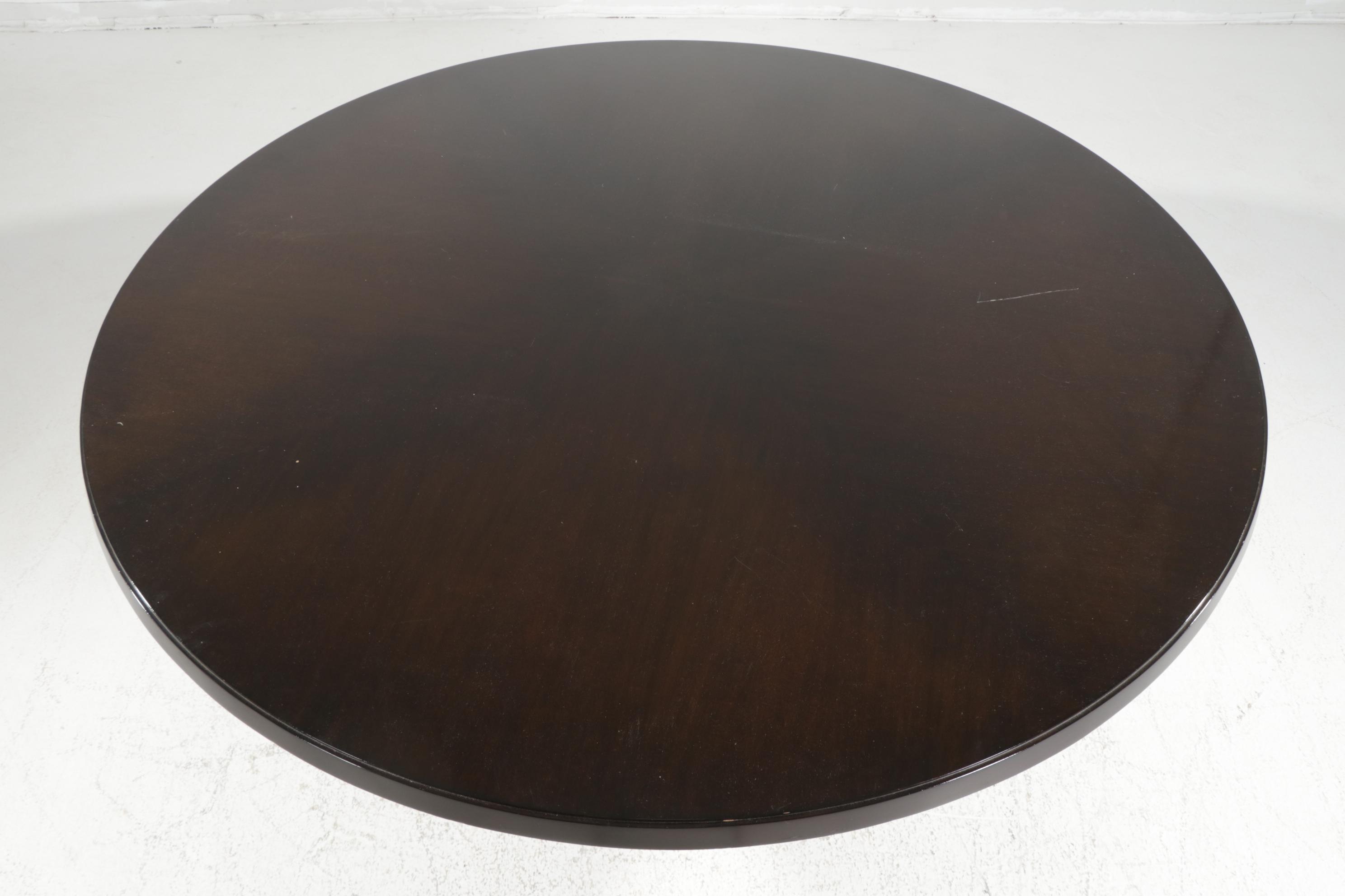 Contemporary Modernist Style Wood Pedestal Dining Table