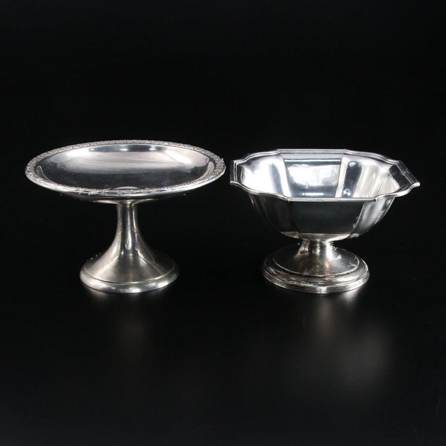 Wm. B. Durgin Co. Sterling Silver Footed Bowl and International Silver Compote