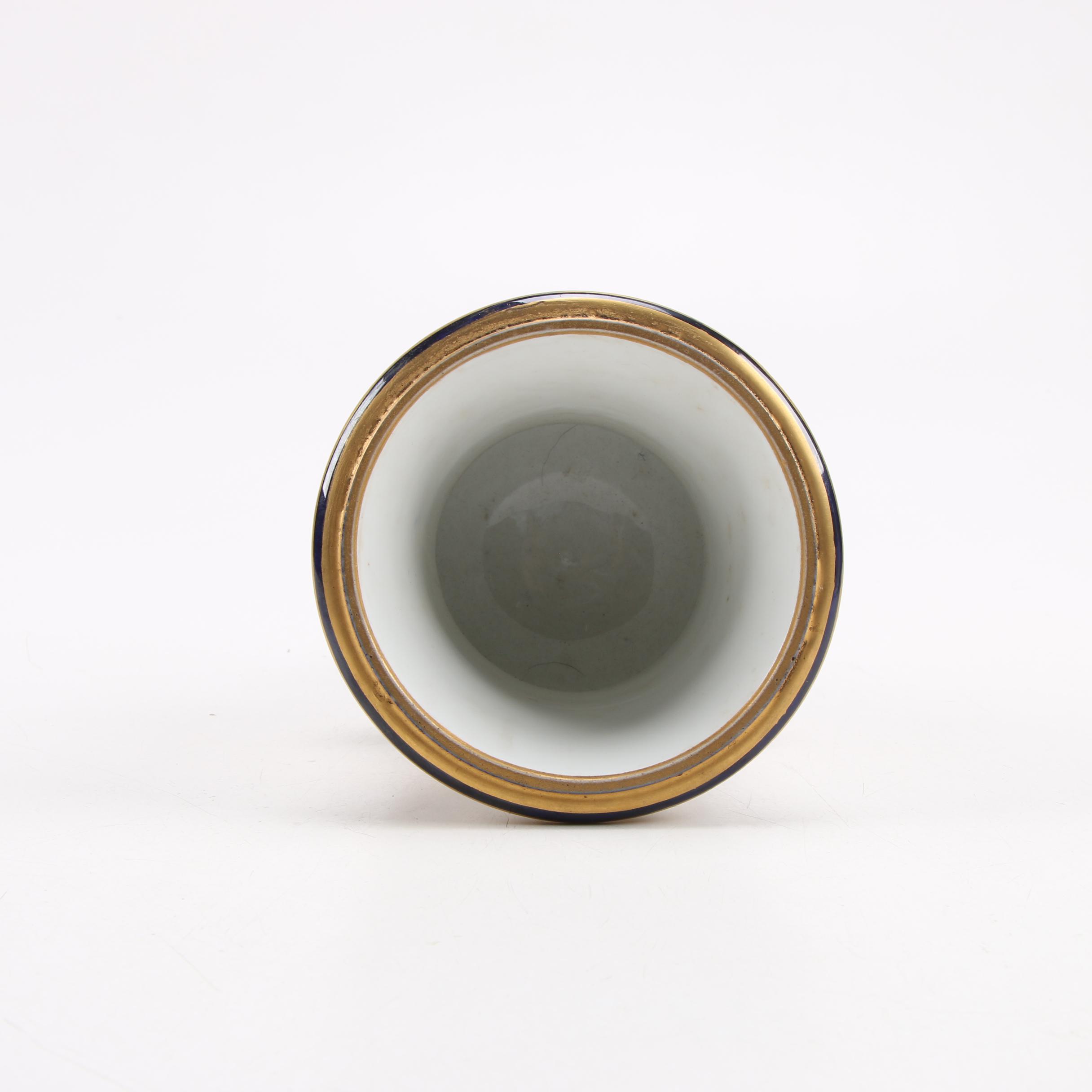 English Cobalt and Gilt Landscape Urn, Royal Vienna and Other European Porcelain