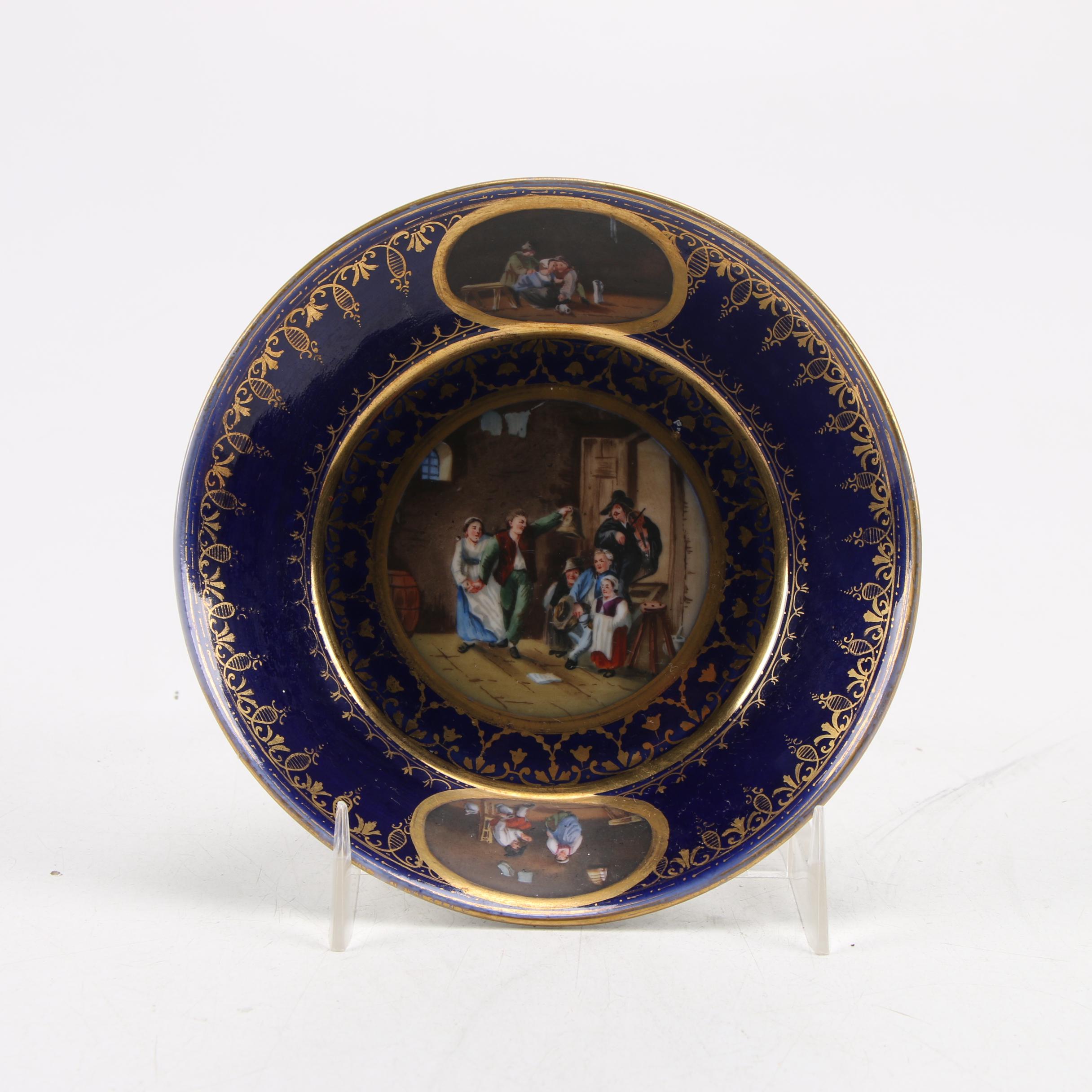 English Cobalt and Gilt Landscape Urn, Royal Vienna and Other European Porcelain
