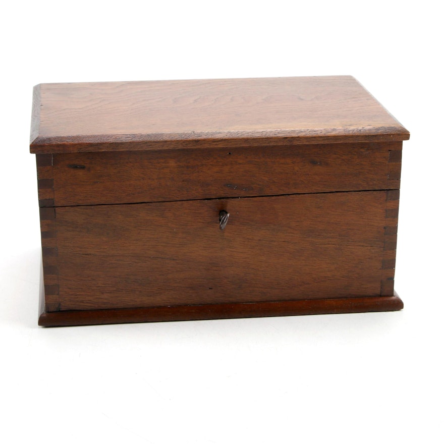 Chestnut Locking Document Box, Late 19th to Early 20th Century