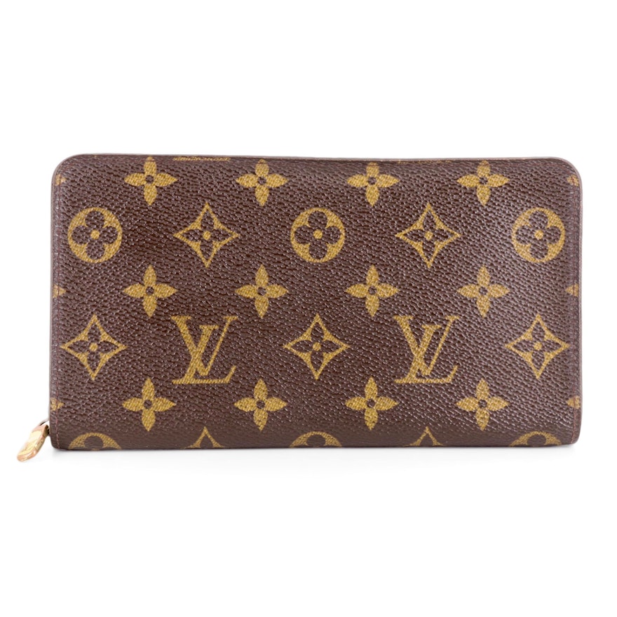 Louis Vuitton Porte Monnaie Zippered Wallet in Monogram Canvas
