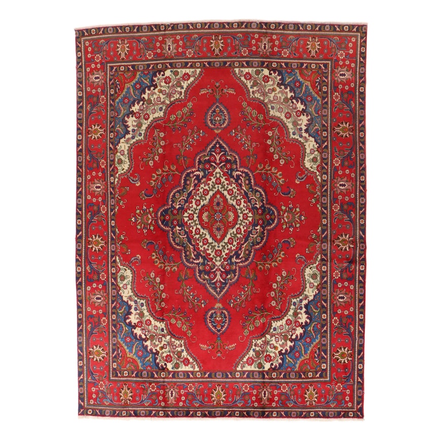 9'3 x 13' Hand-Knotted Persian Tabriz Room Sized Rug