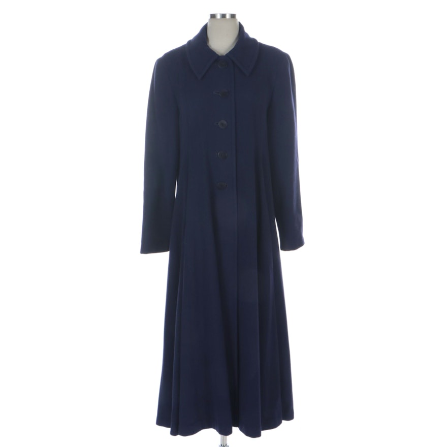 Simpson Purple Wool and Cashmere Overcoat with Princess Seams