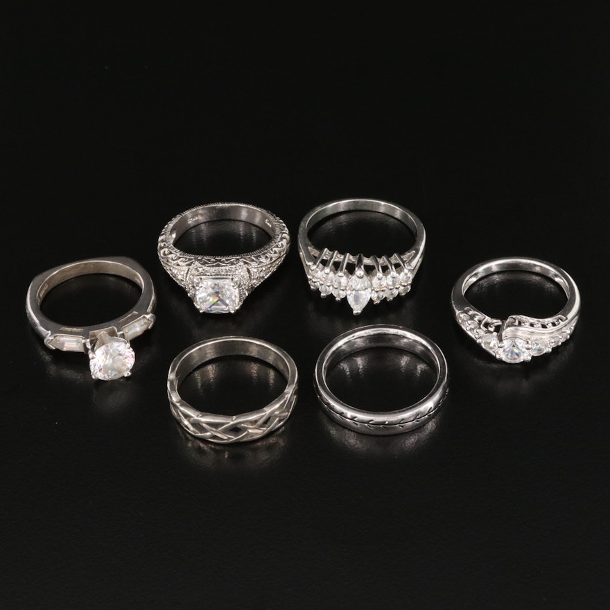 Rings Featuring Sterling, White Sapphire and Cubic Zirconia