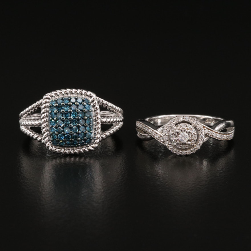 Sterling Silver Diamond Rings