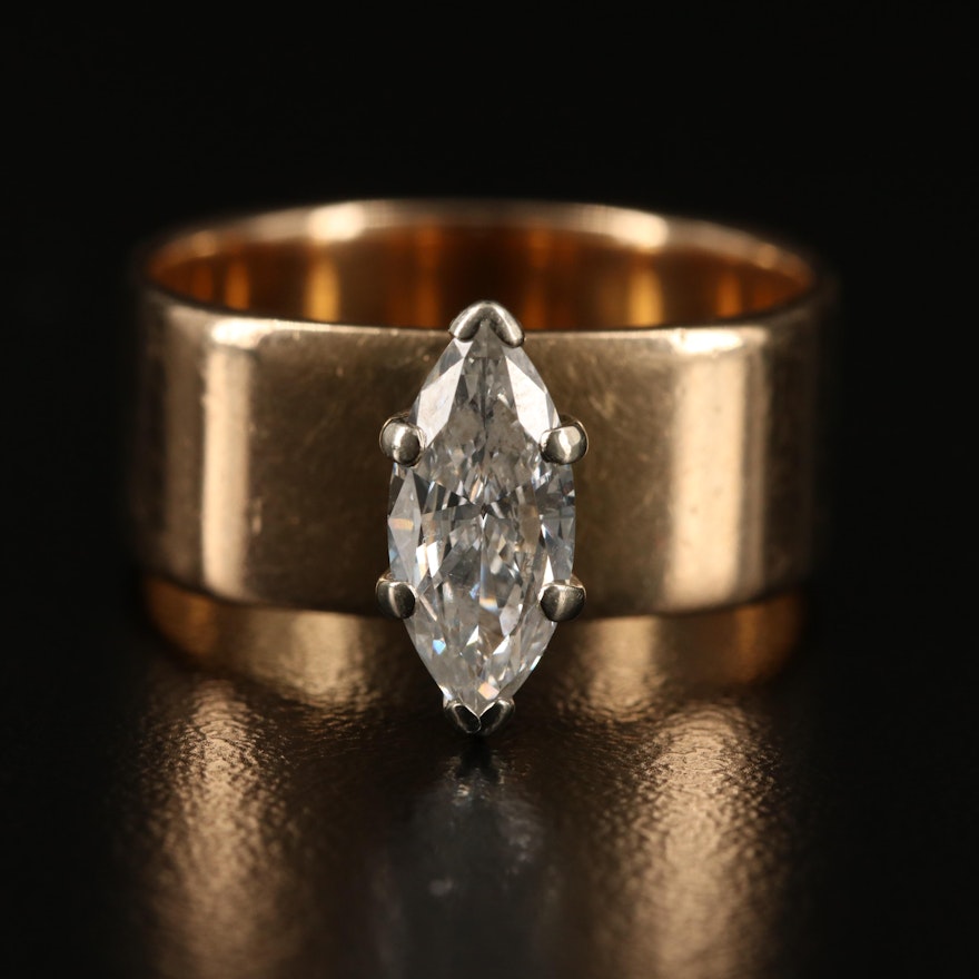 14K 0.86 CT Diamond Solitaire Ring