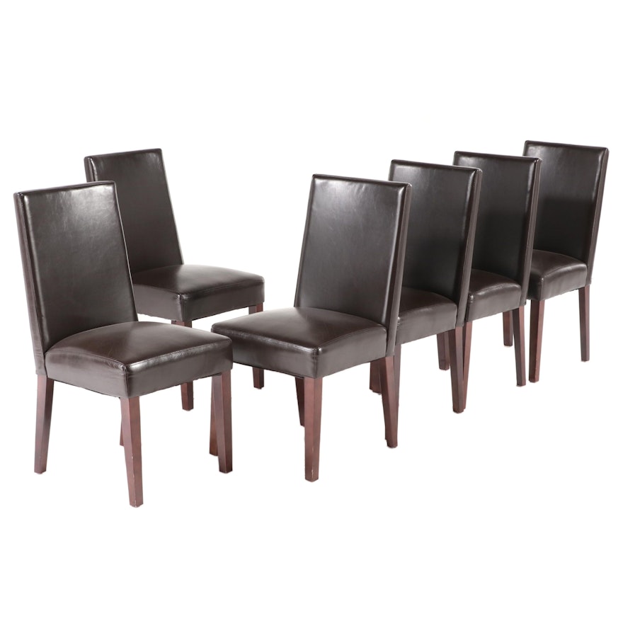 Six Master World Co. Faux-Leather Dining Side Chairs