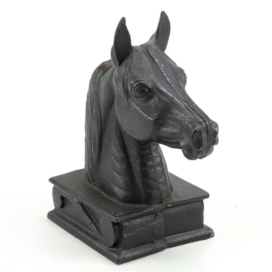 Virginia Metalcrafters Cast Iron "The Stallion" Horse Head Bookends