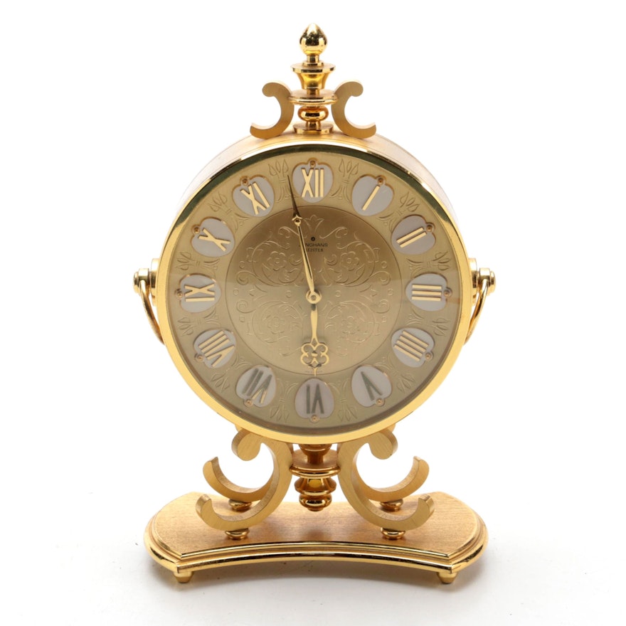 Junghans Meister Brass Cased Shelf Clock, Mid to Late 20th Century