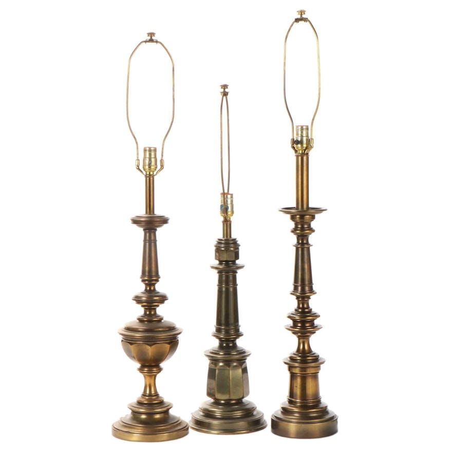 Stiffel and Other Brass Table Lamps, Mid-20th Century