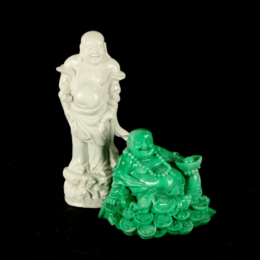Ceramic and Cast Resin Buddha Figurines