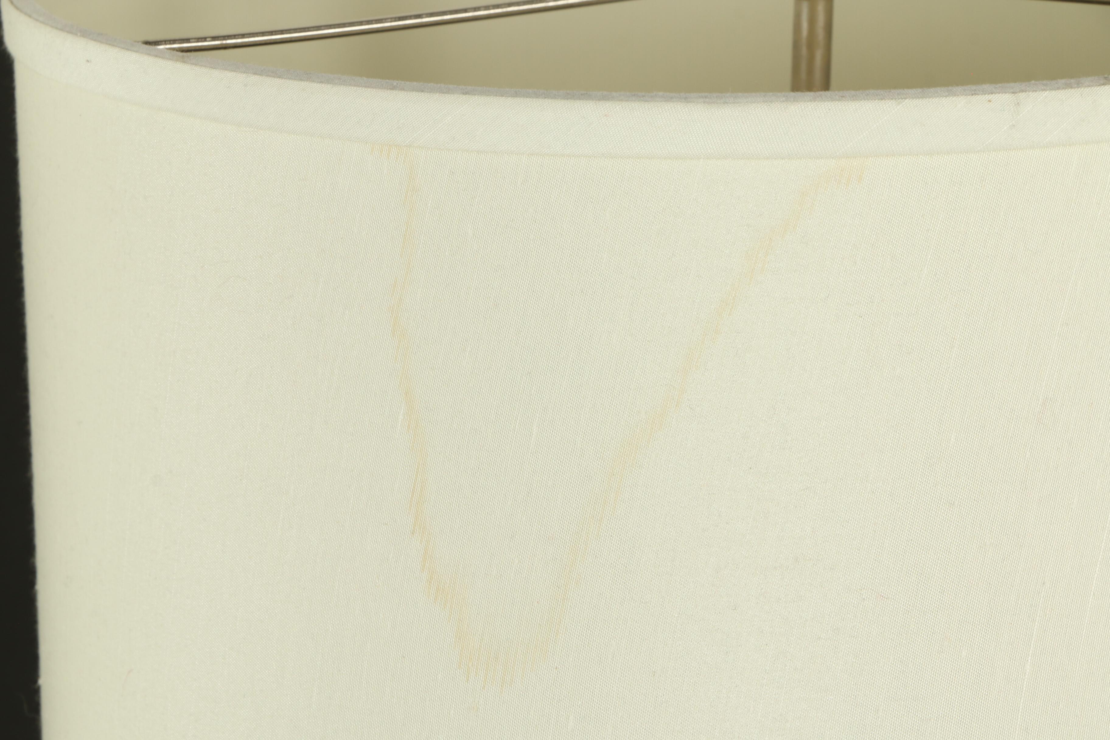 Pair of Contemporary Stacked Glass and Metal Table Lamps