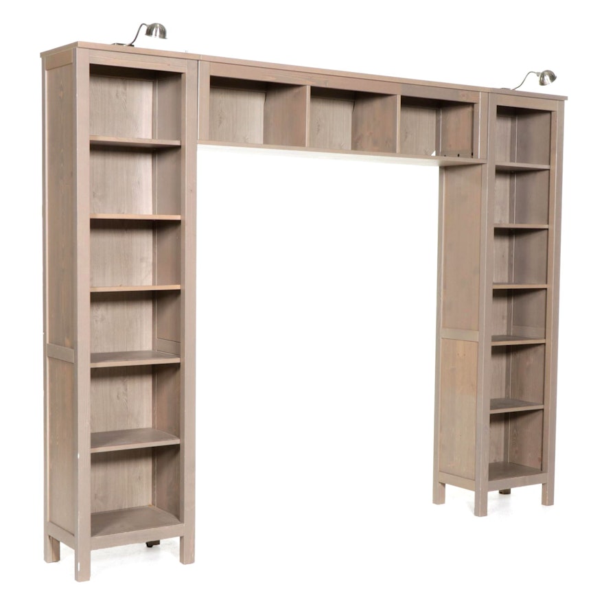 IKEA Three-Piece "Hemnes" Spruce Bookshelf Unit