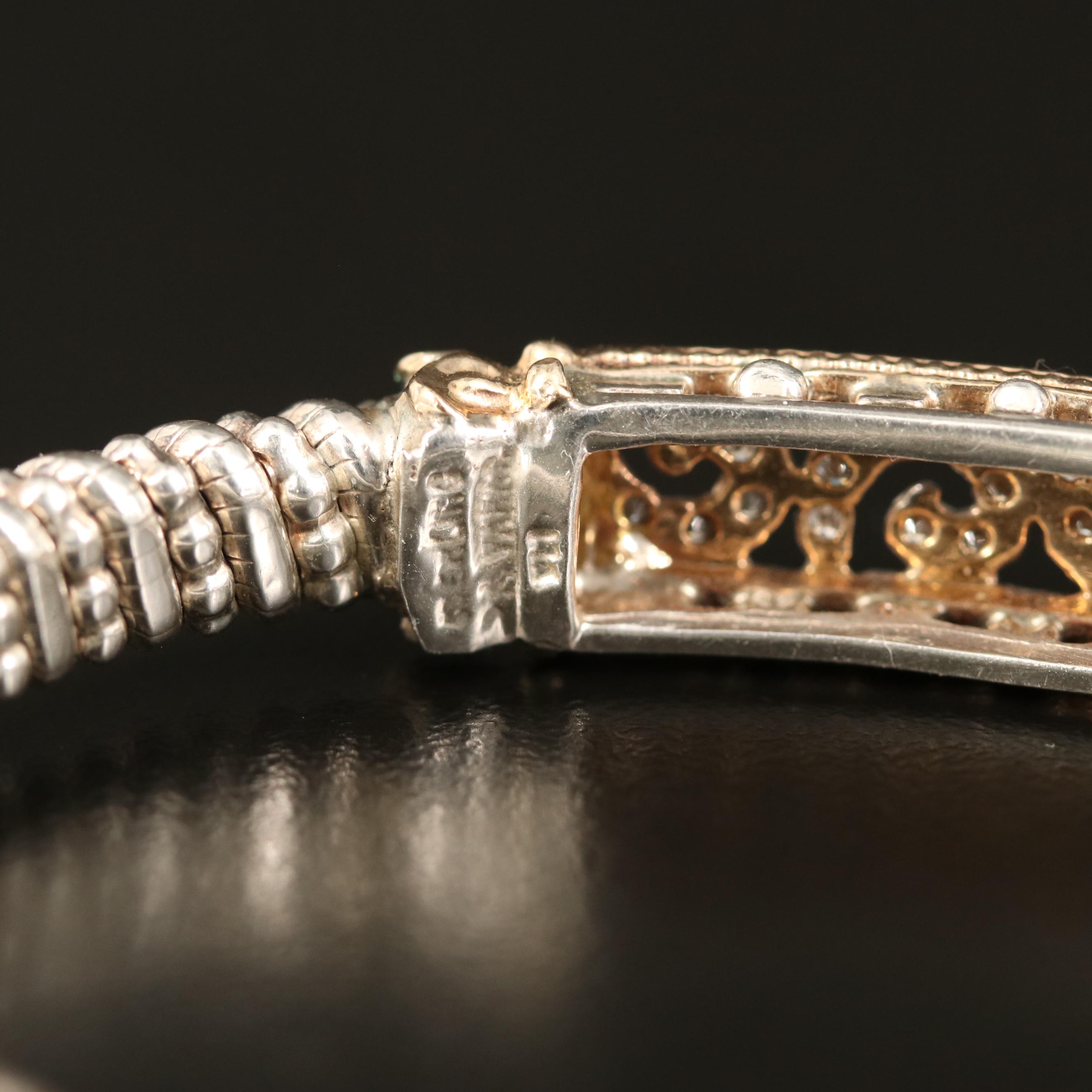 14K and Sterling Silver Diamond Bracelet