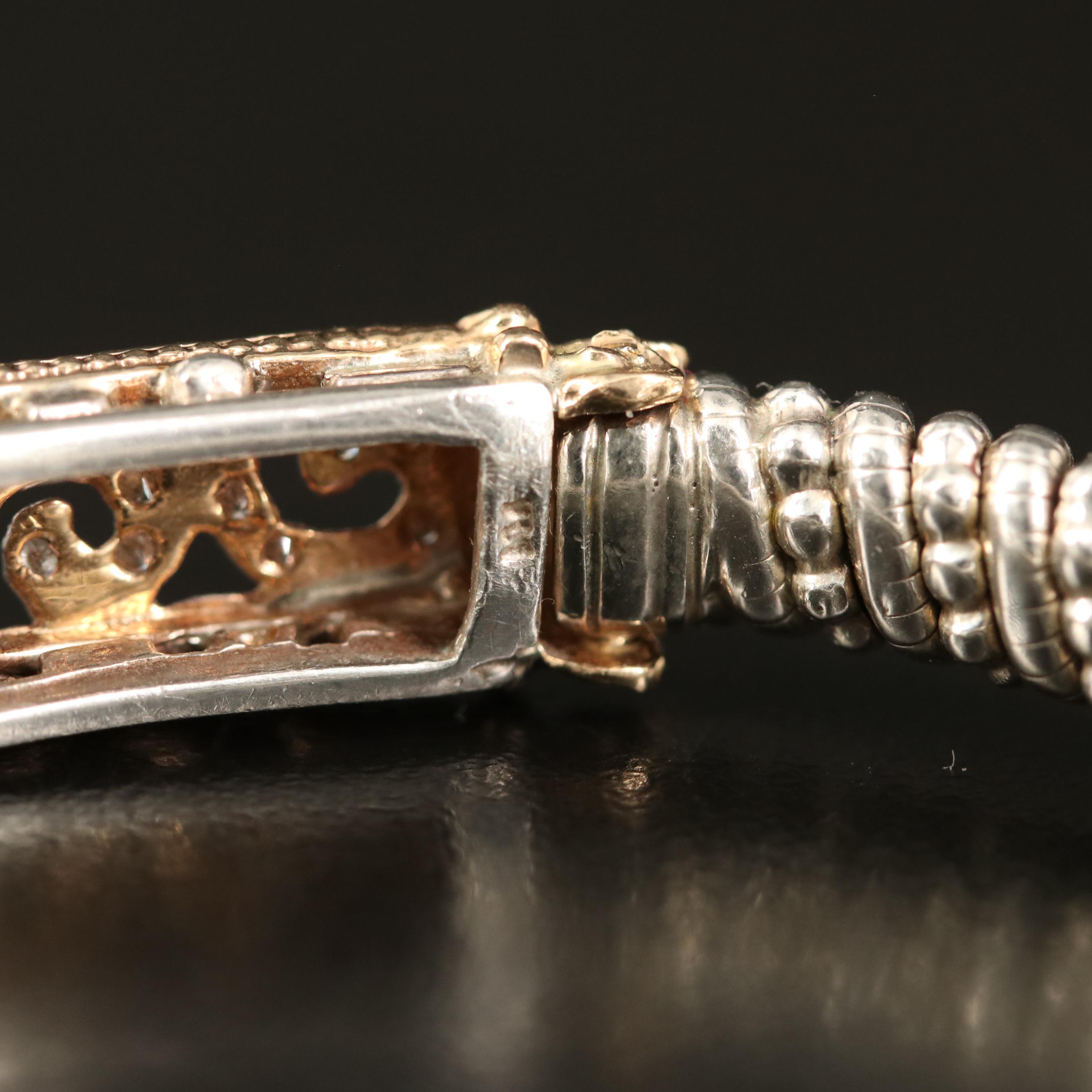 14K and Sterling Silver Diamond Bracelet