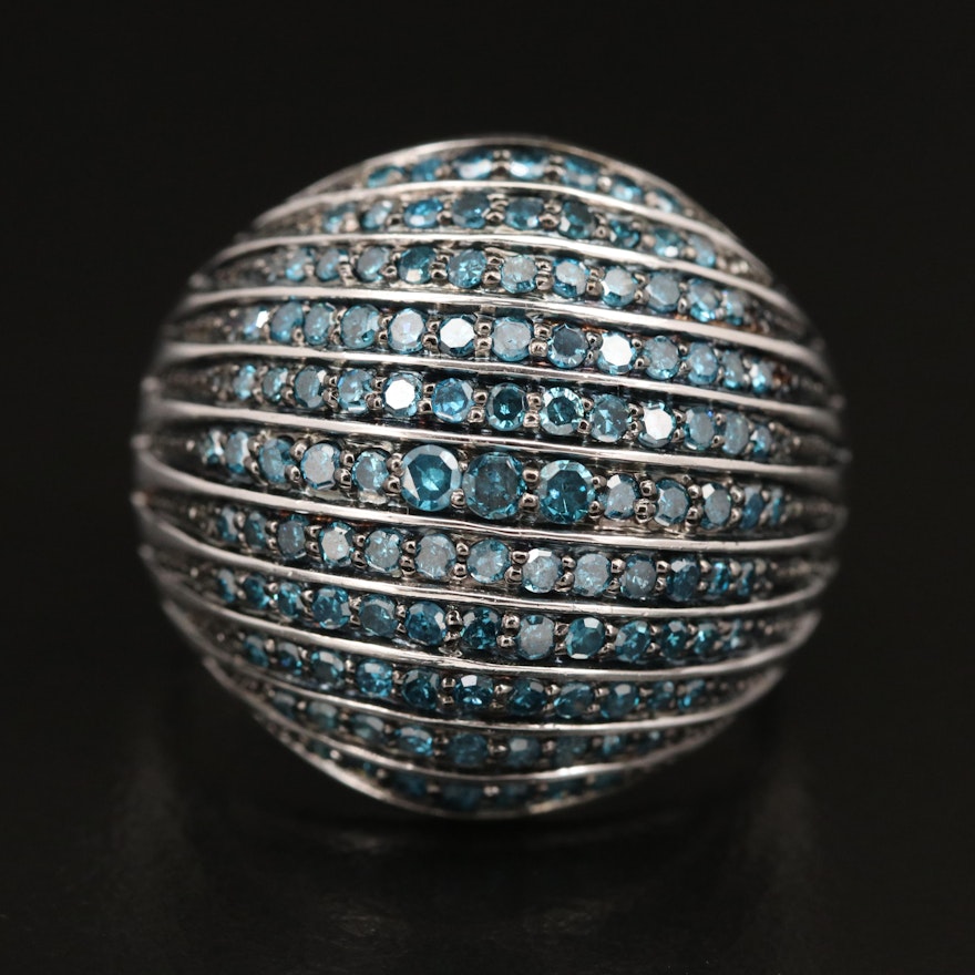 Sterling Silver Diamond Dome Ring