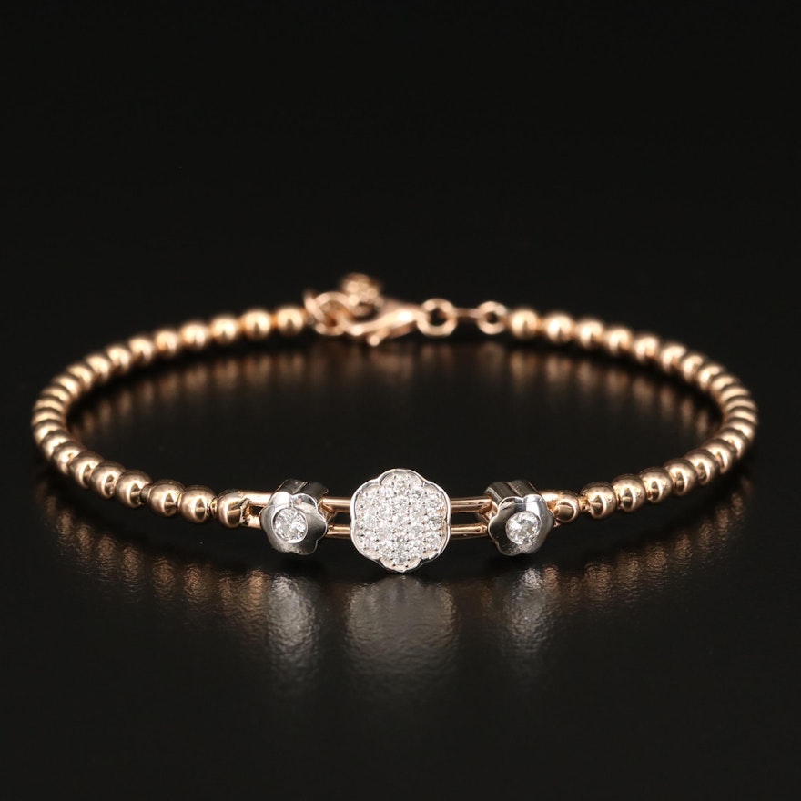 18K Diamond Flower Bracelet