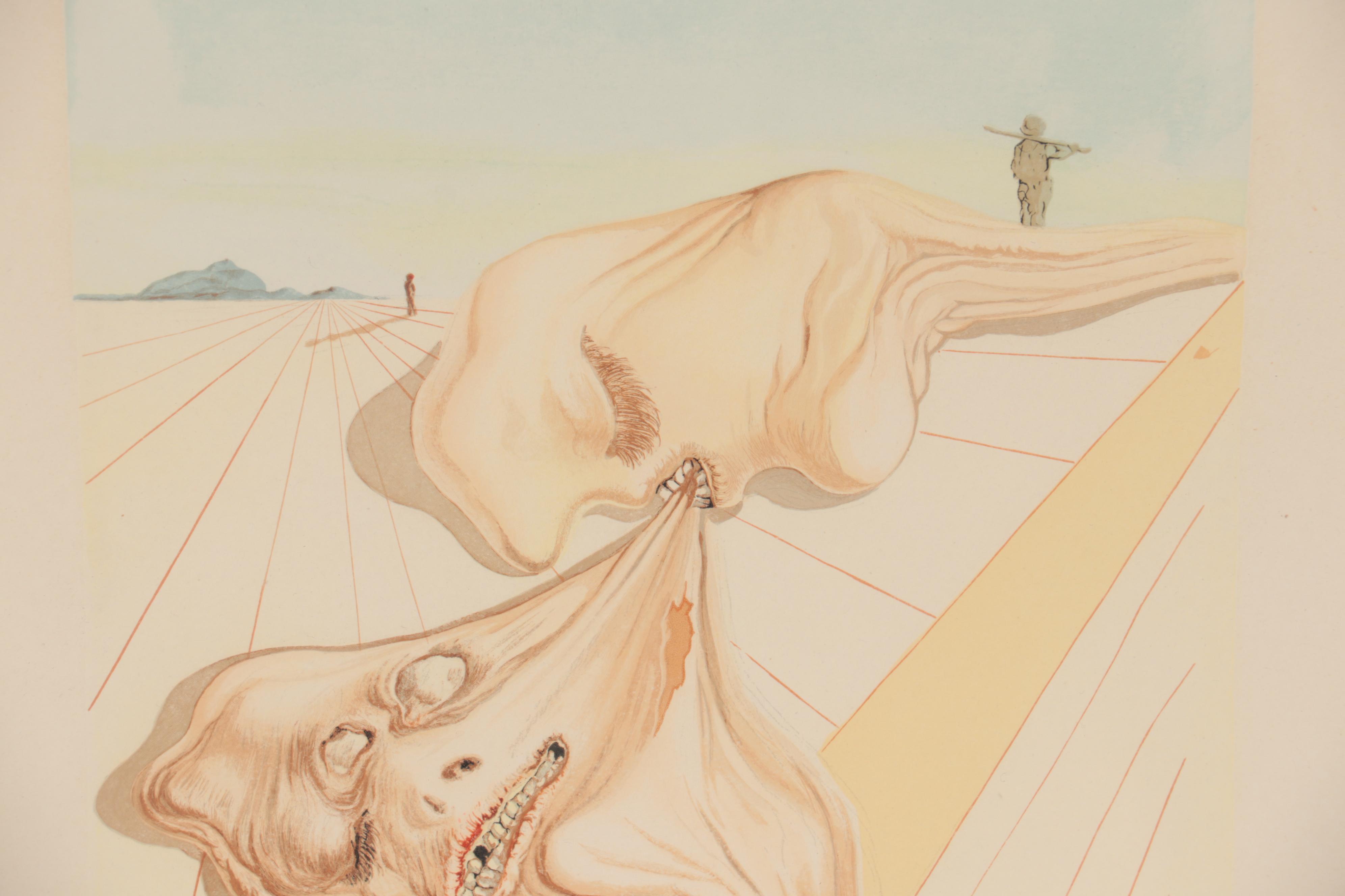 Salvador Dalí Wood Engraving "Les hommes qui s'entre-dévorent"