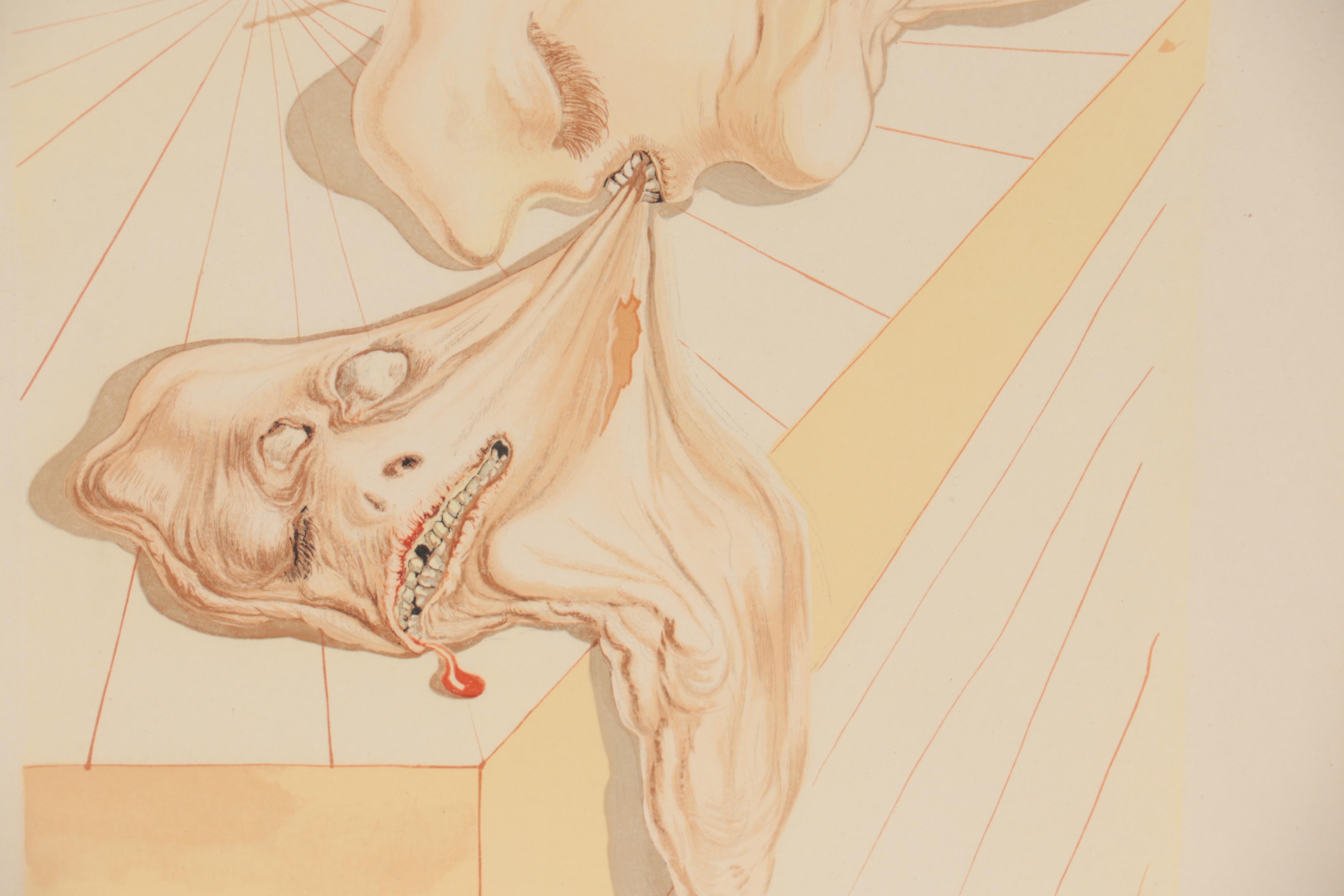 Salvador Dalí Wood Engraving "Les hommes qui s'entre-dévorent"