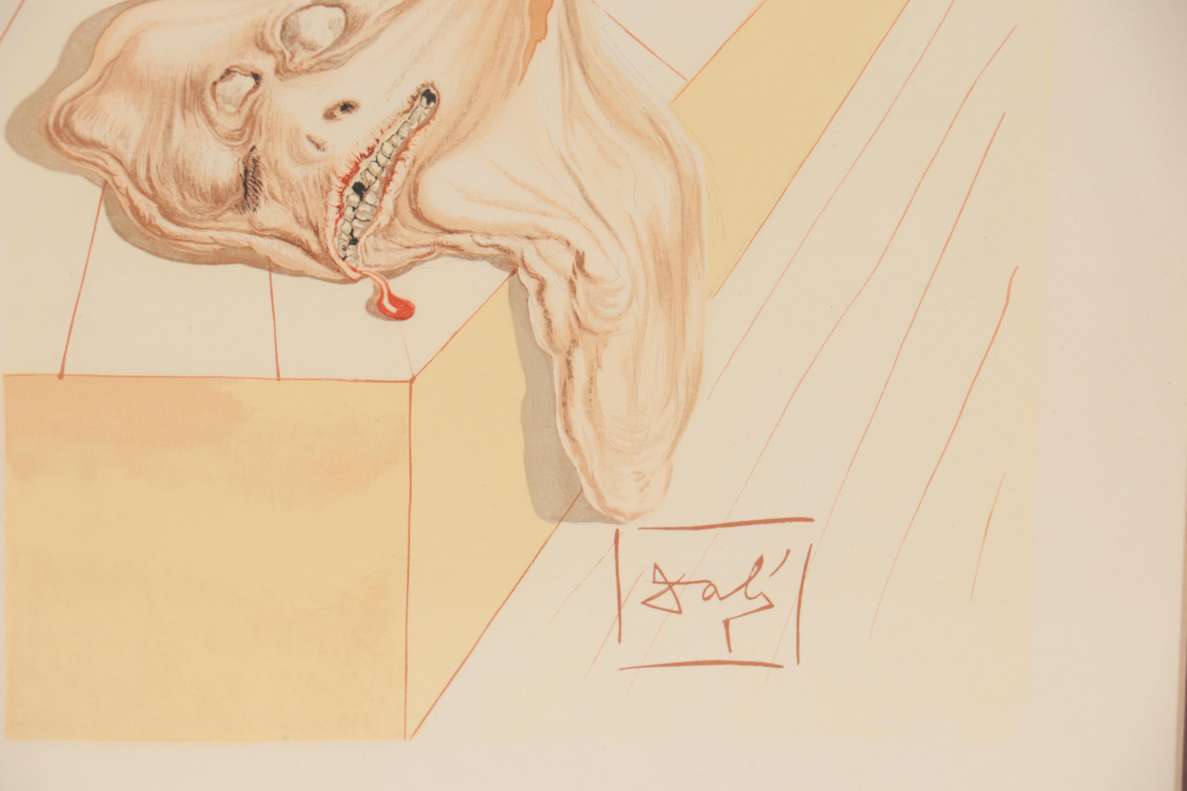 Salvador Dalí Wood Engraving "Les hommes qui s'entre-dévorent"