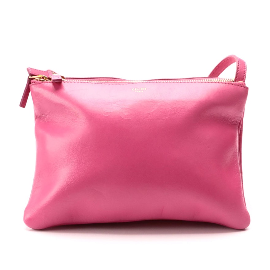 Céline Trio Pink Leather Crossbody Bag