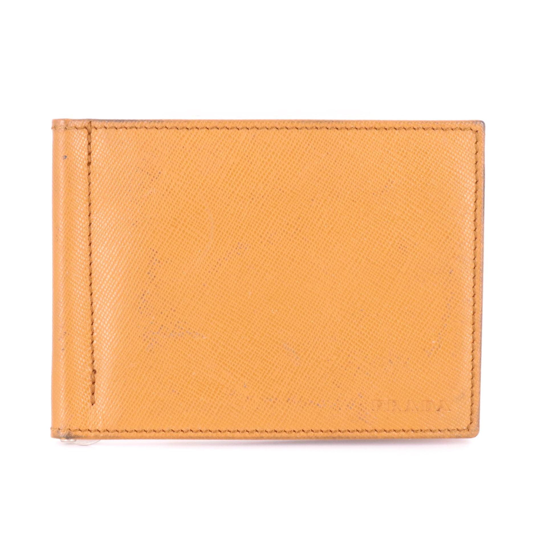 Prada Bifold Wallet with Money Clip in Saffiano Leather