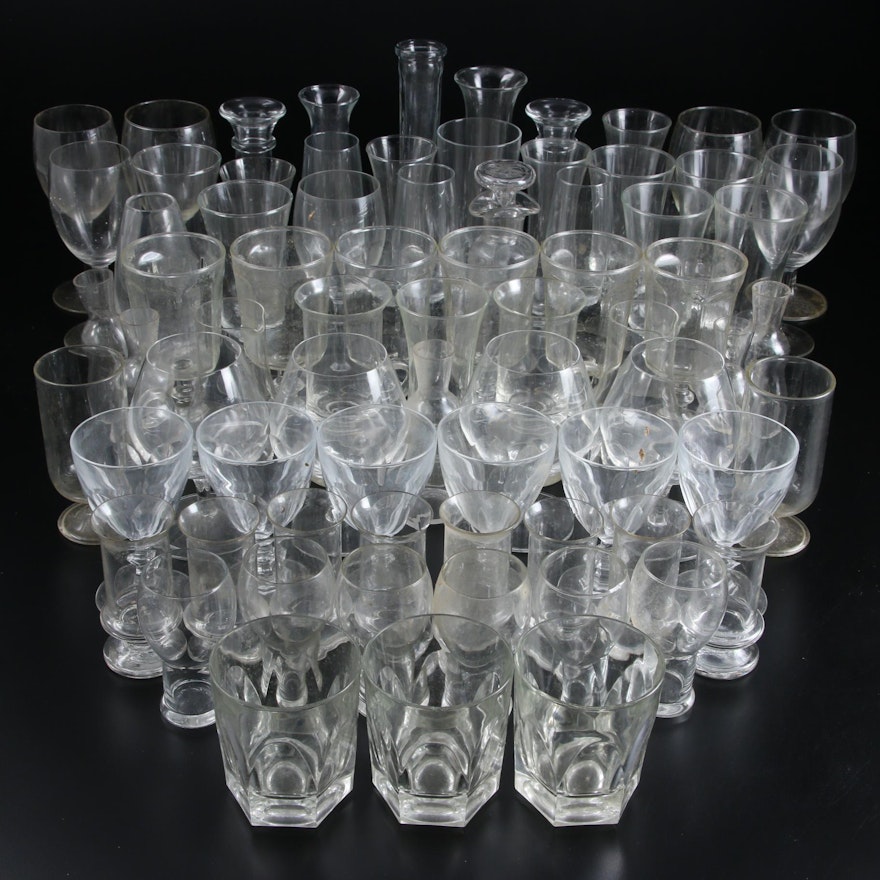 Glass Vases and Drinkware, Mid to Late 20th Century
