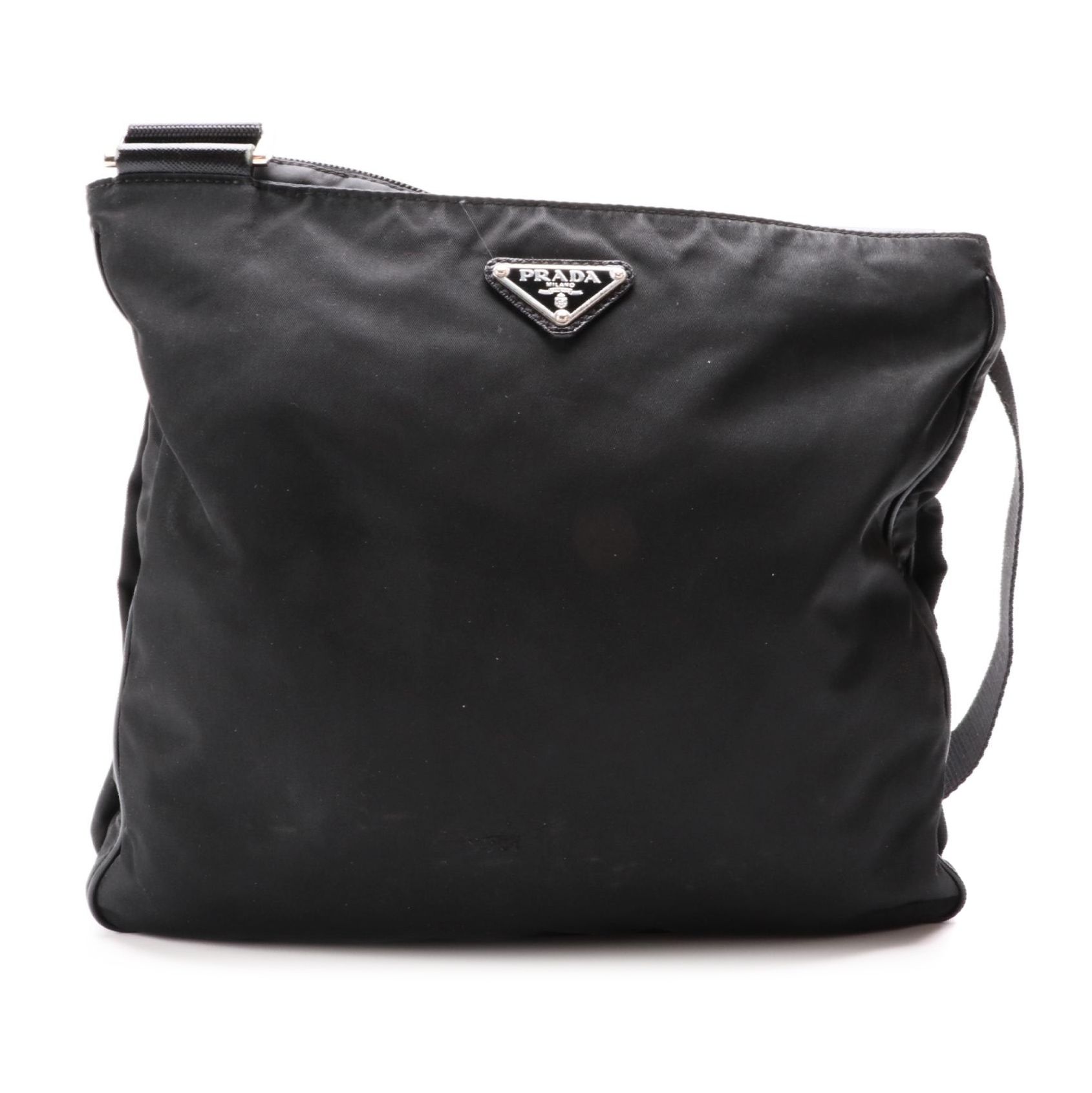 Prada Black Tessuto Nylon Crossbody with Saffiano Leather Trim