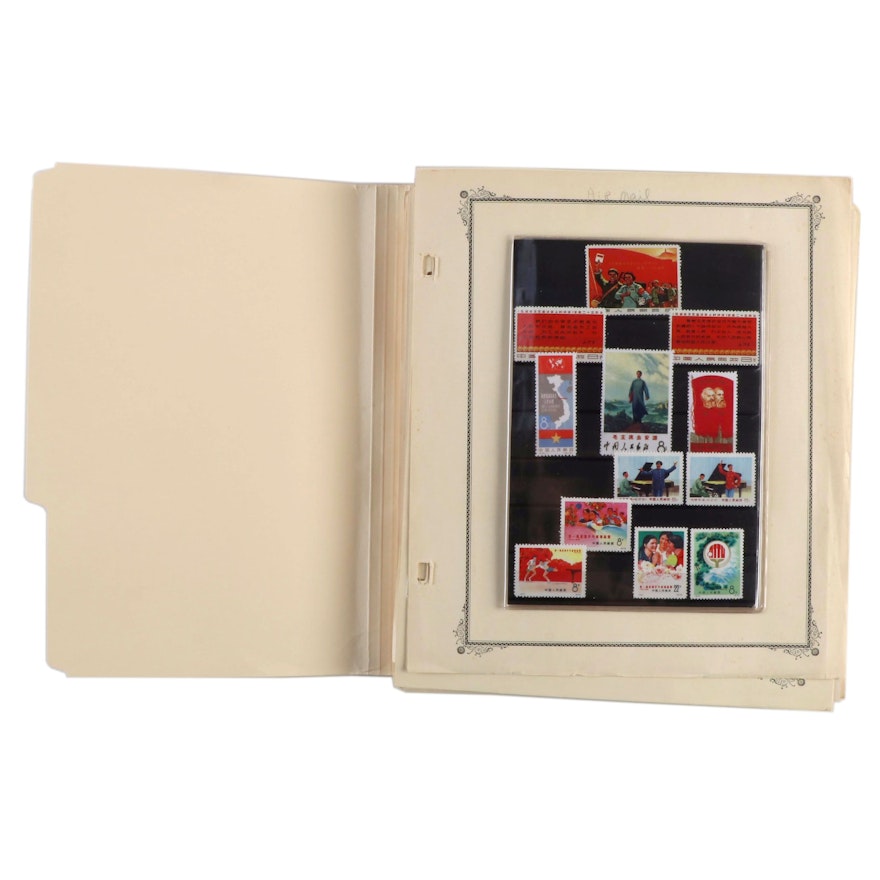 International Airmail Postage Stamp Collection with Commemorative Chinese Stamps