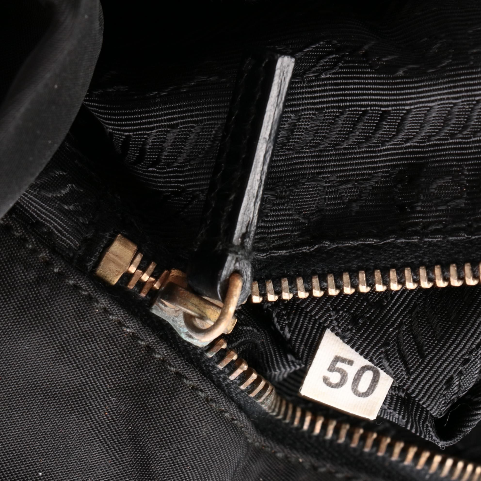 Prada Tessuto Shoulder Bag in Black Nylon with Leather Straps