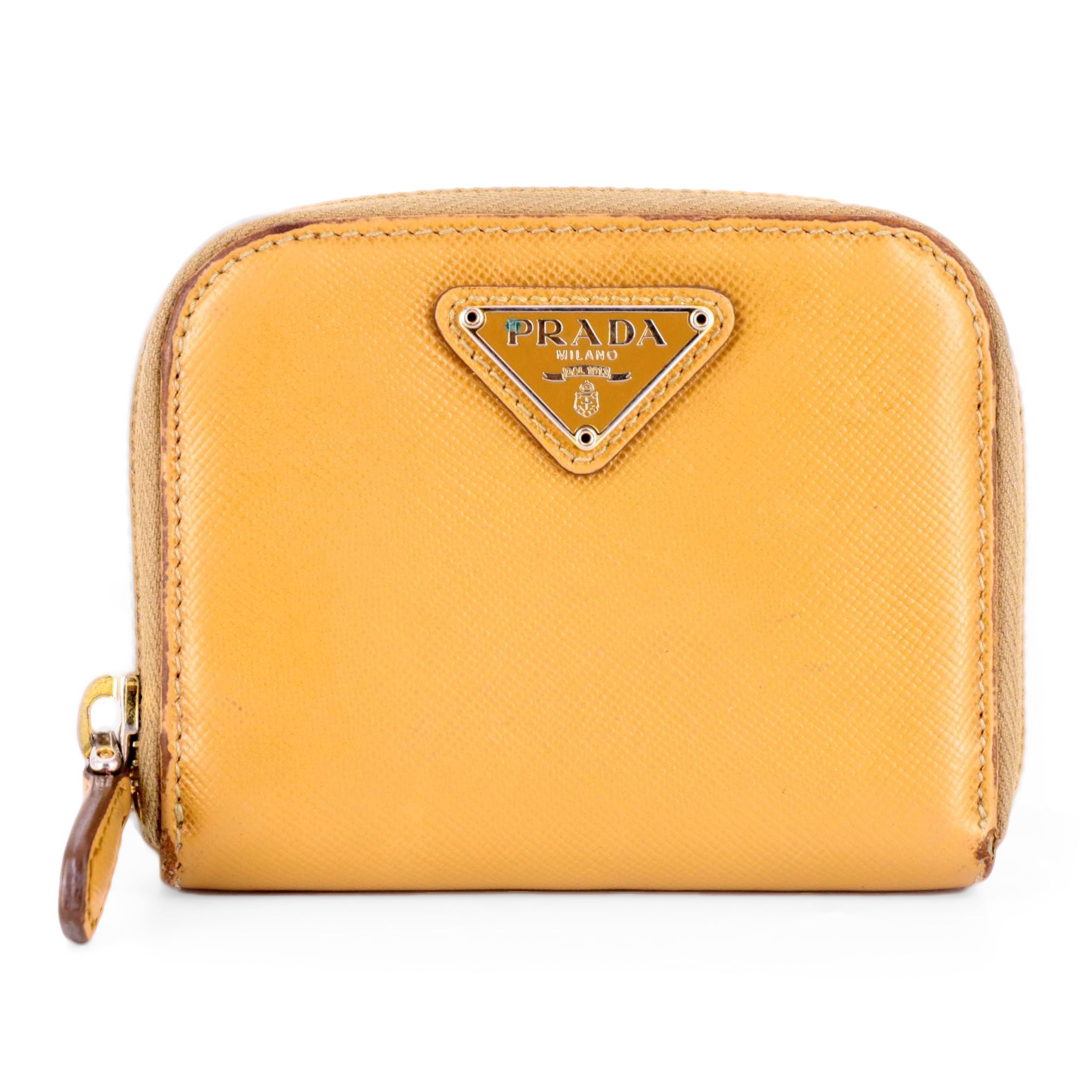 Prada Zippered Coin Purse in Saffiano Leather