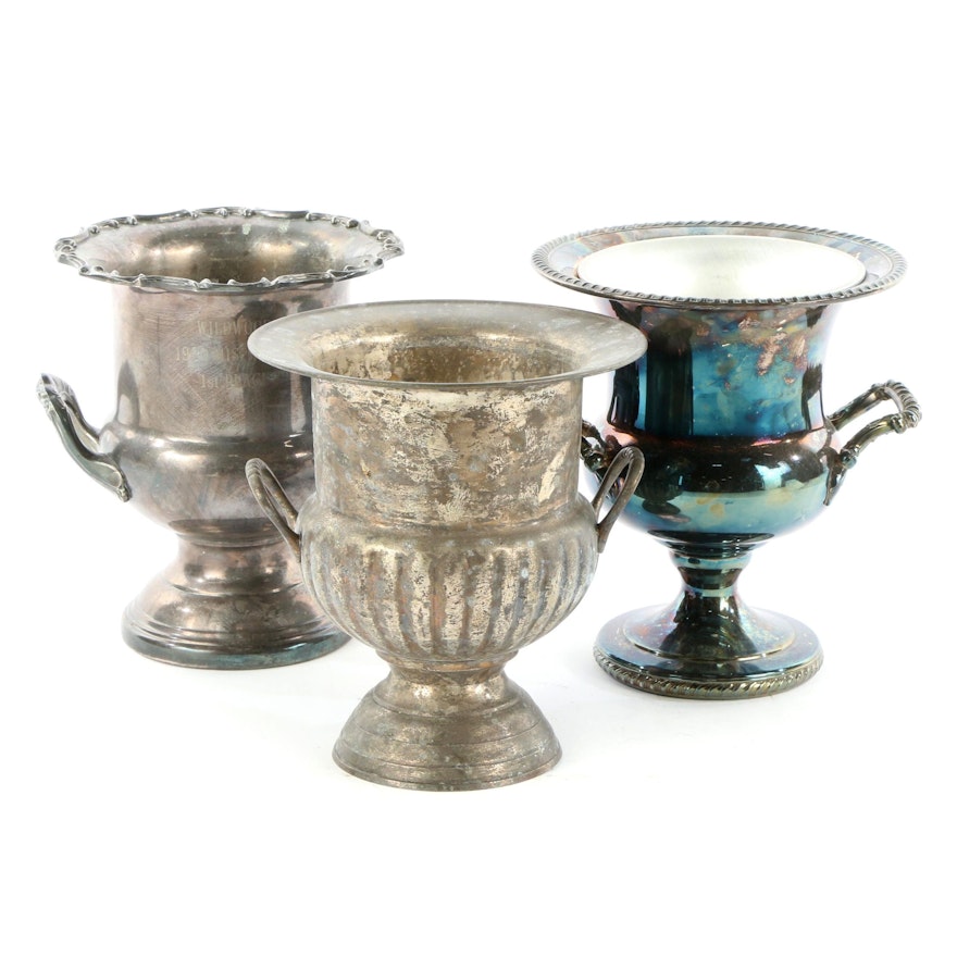 Leonard, International Silver and Wm Rogers Silver Plate Ice Buckets