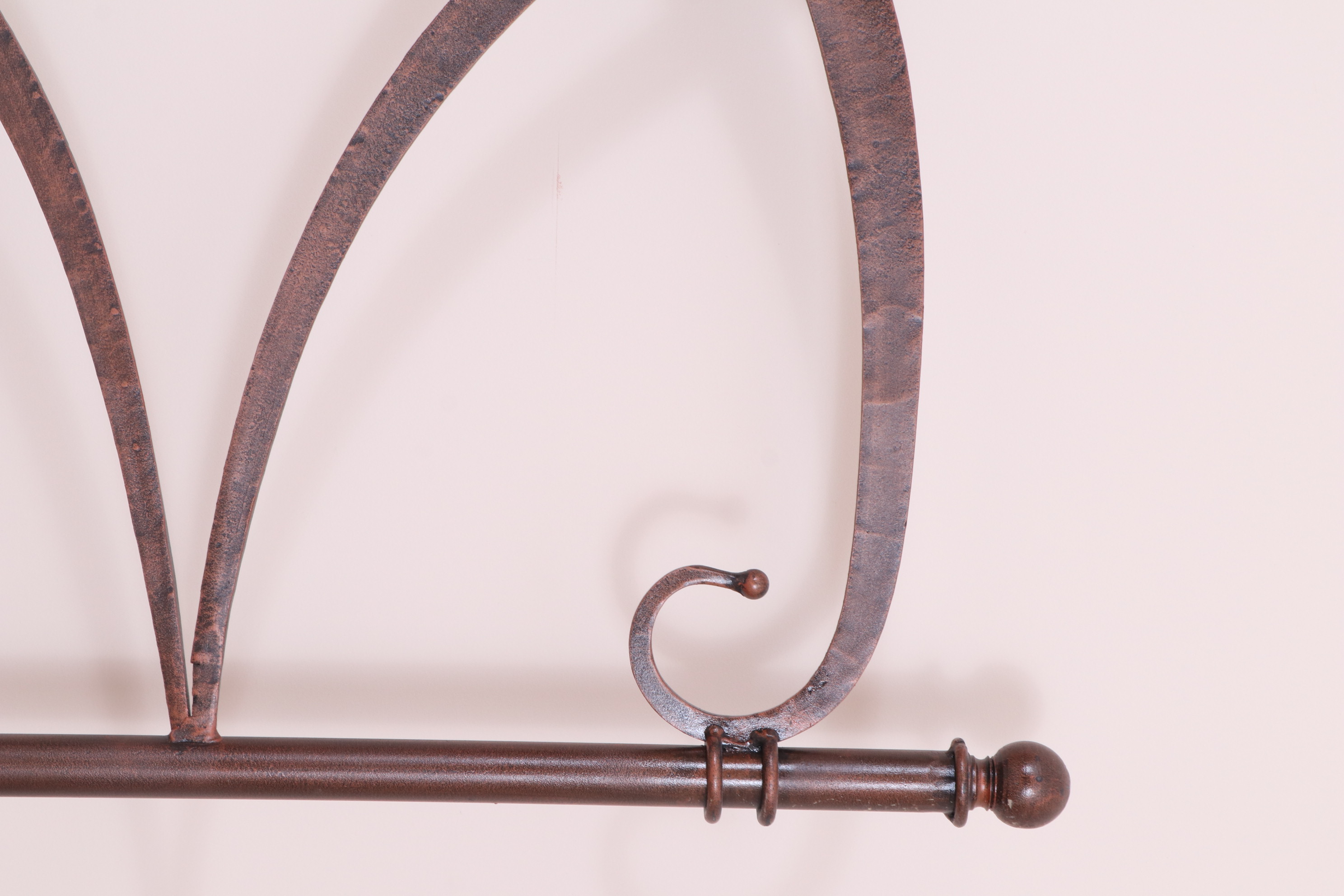 Arhaus "St. Lucia" Patinated Bronze Tone Iron King Bed with Coverlet