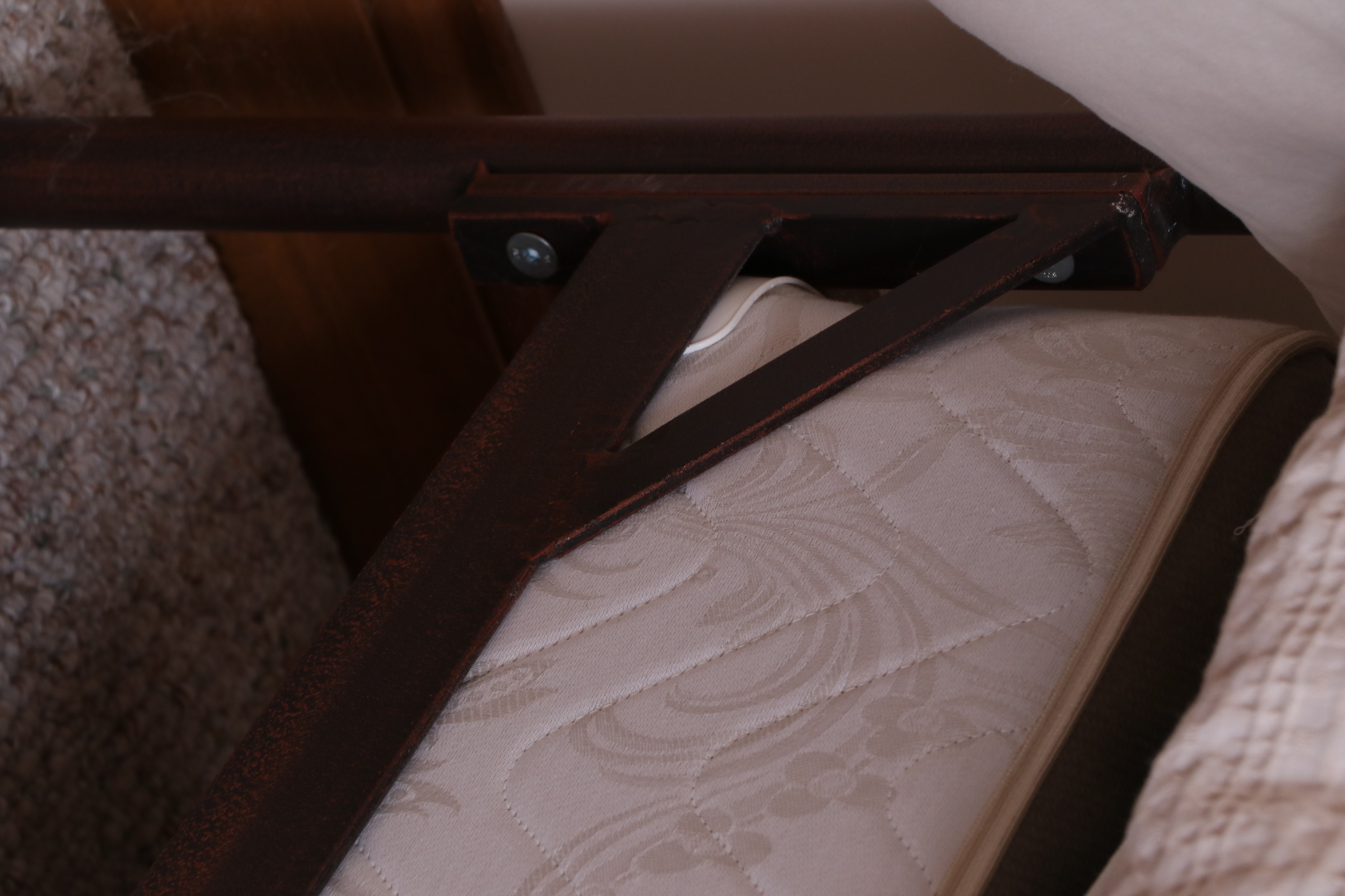 Arhaus "St. Lucia" Patinated Bronze Tone Iron King Bed with Coverlet