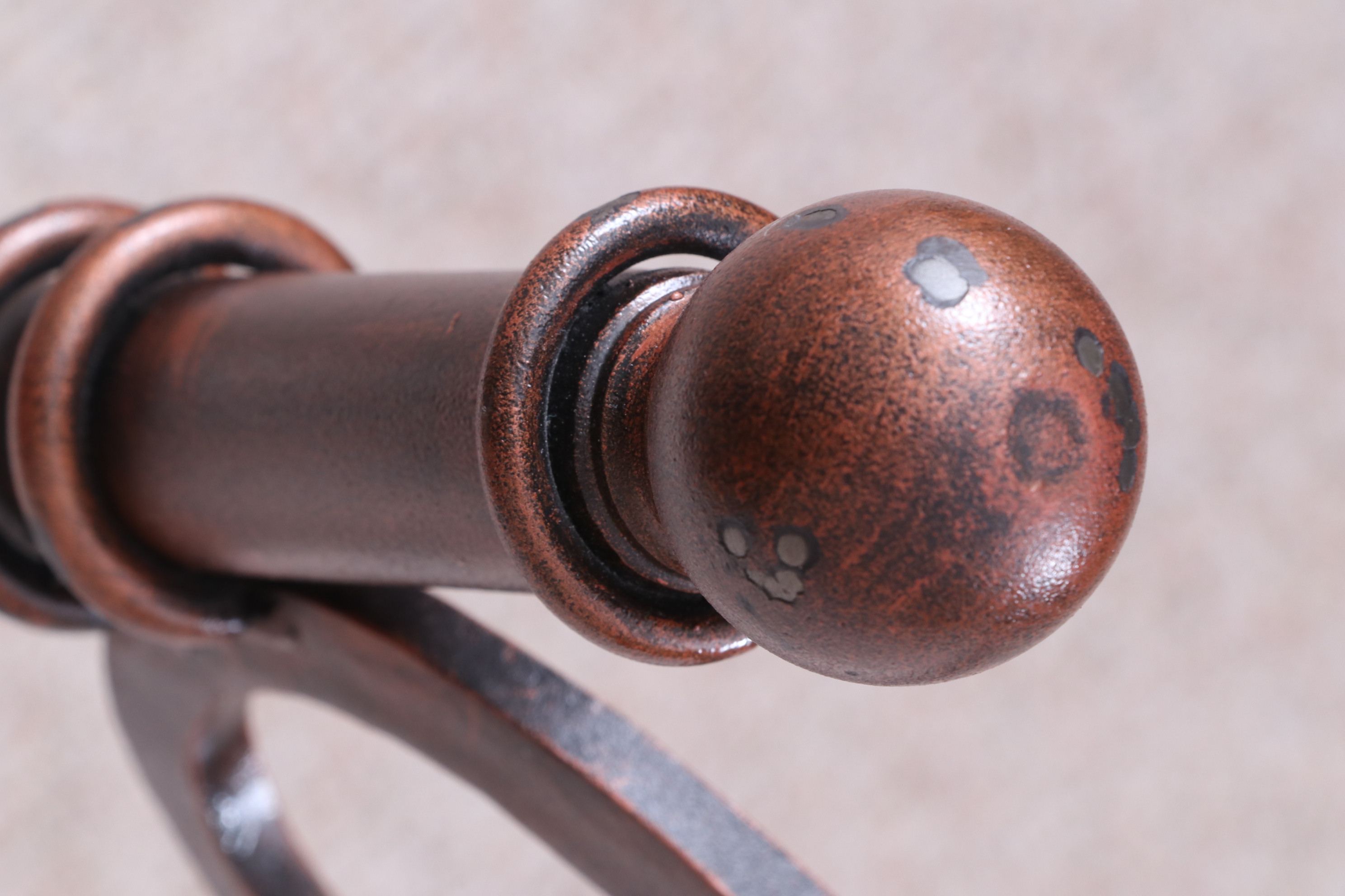 Arhaus "St. Lucia" Patinated Bronze Tone Iron King Bed with Coverlet