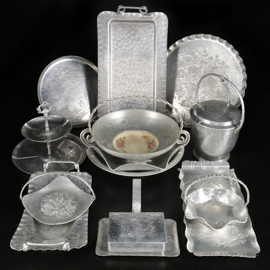 Gailstyn, Cauterbury, Wendell and Other Aluminum Serveware and Trays