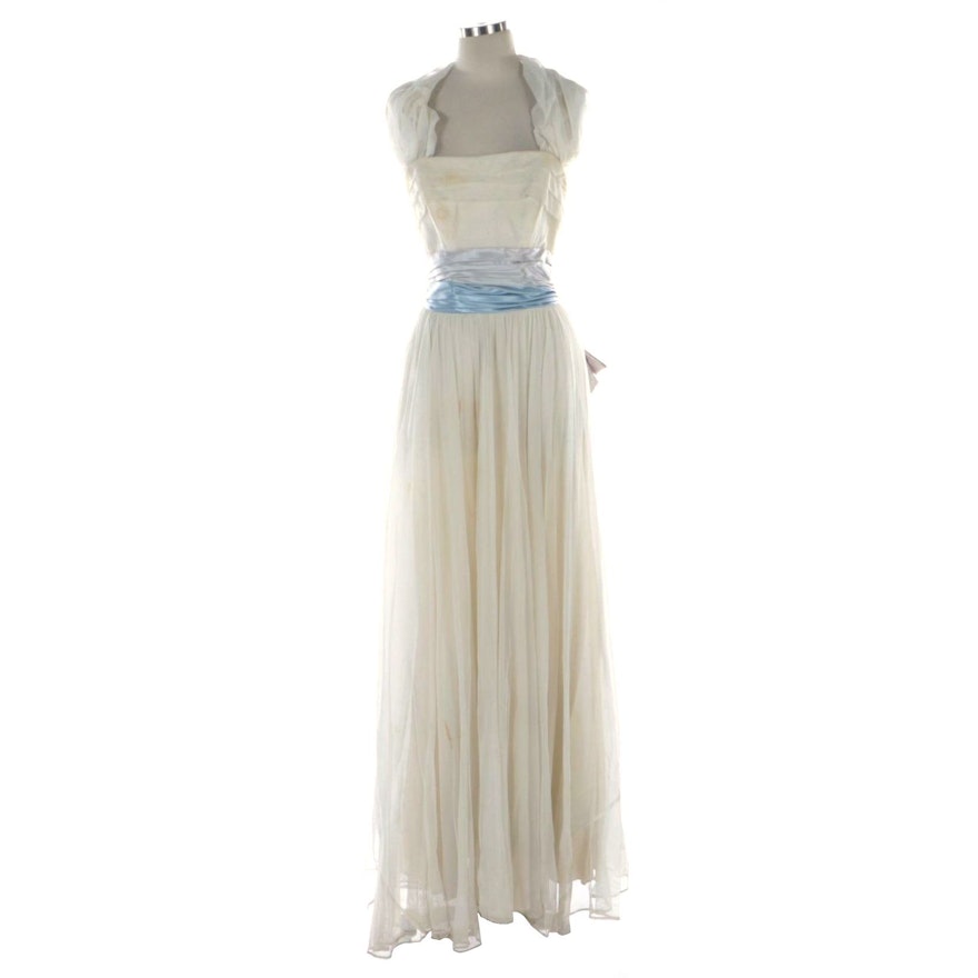 The Gidding Co. Gathered Tulle and Satin Gown, 1950s