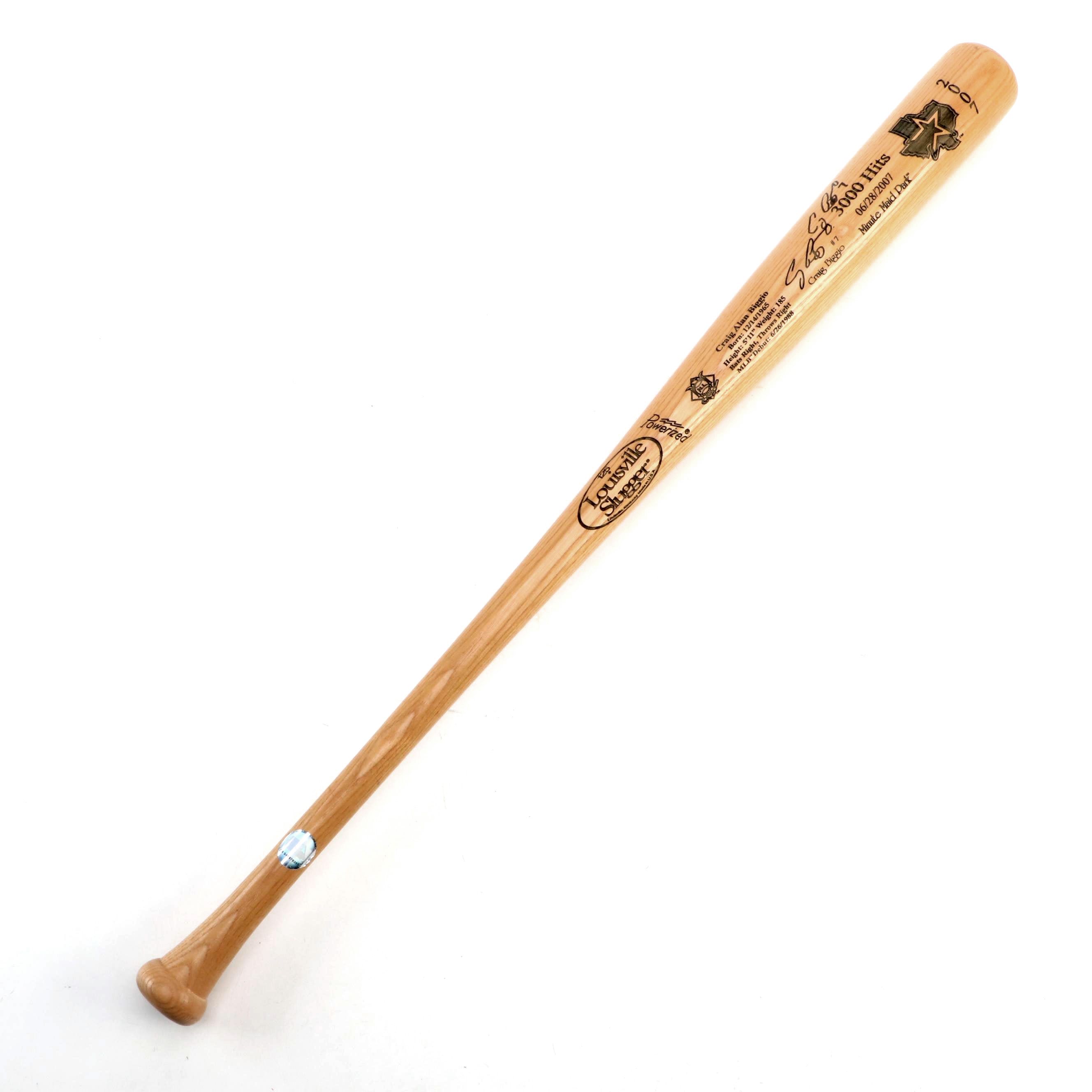 2007 Craig Biggio Signed "3000 Hits" Louisville Slugger Baseball Bat, MLB COA