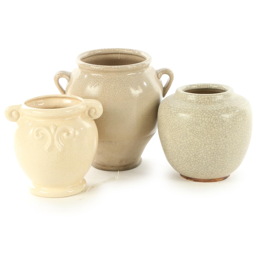 Art Pottery Crackle Ceramic Vases