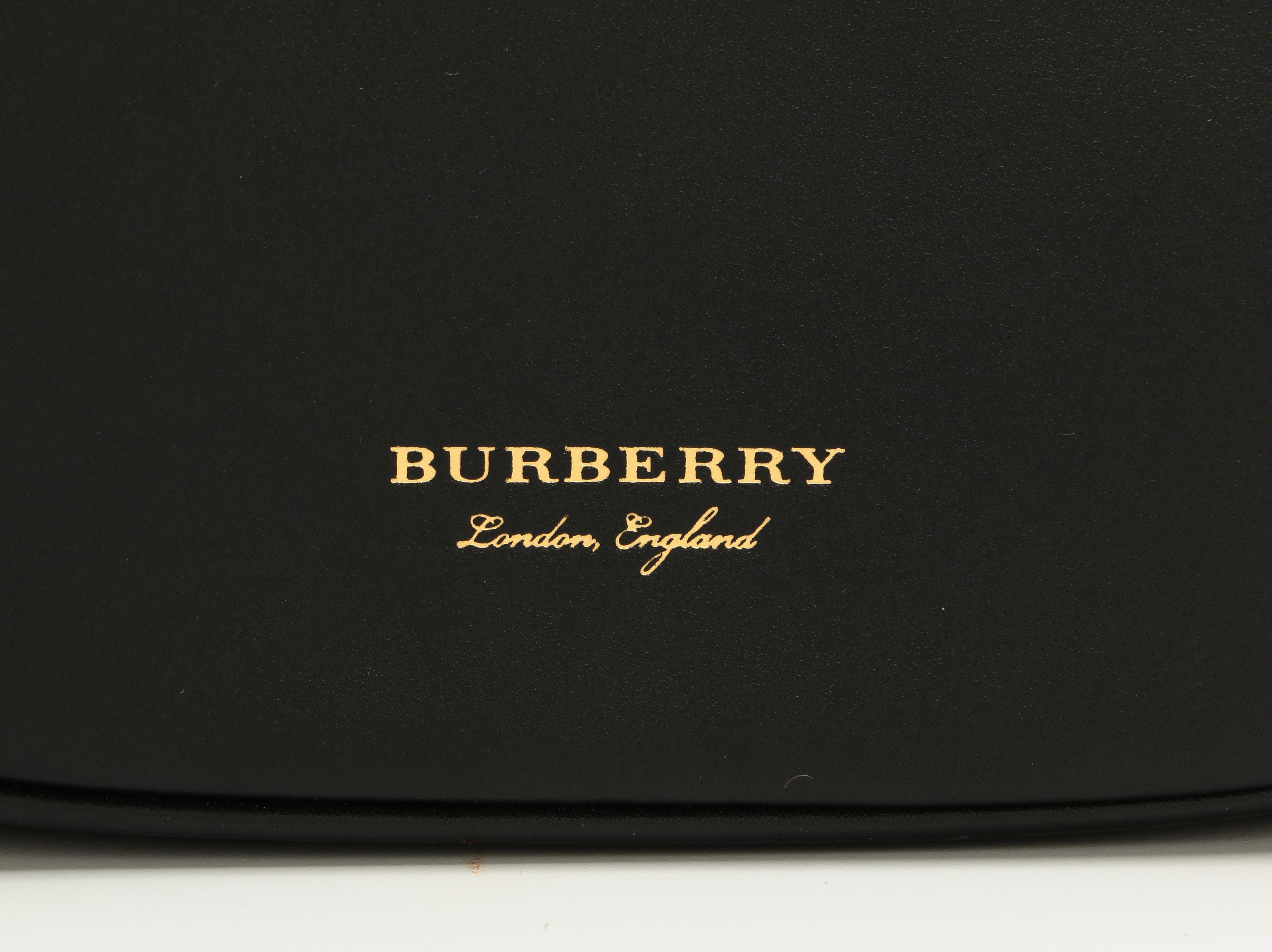Burberry Black Leather Kiss Lock Frame Clutch