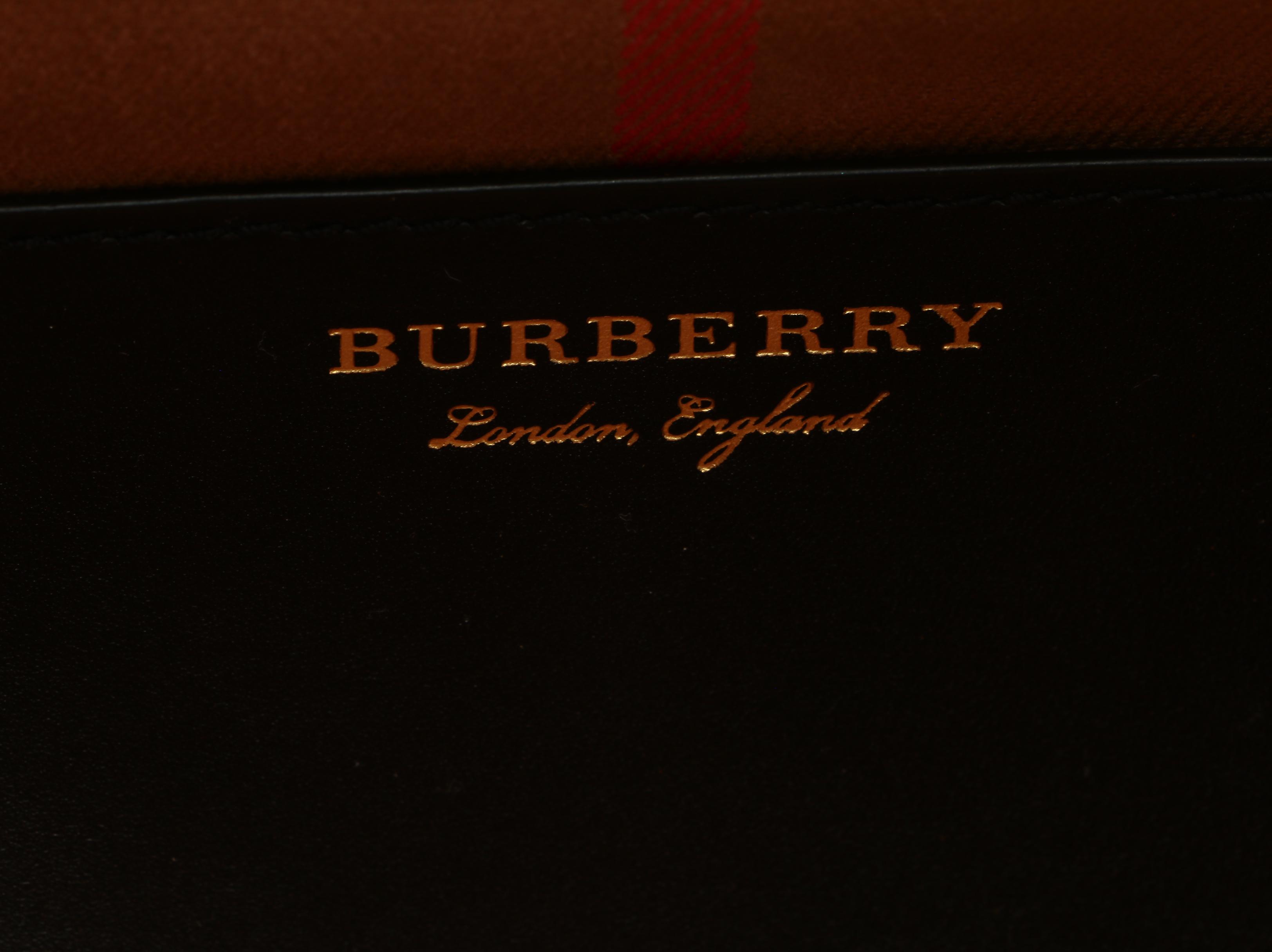 Burberry Black Leather Kiss Lock Frame Clutch