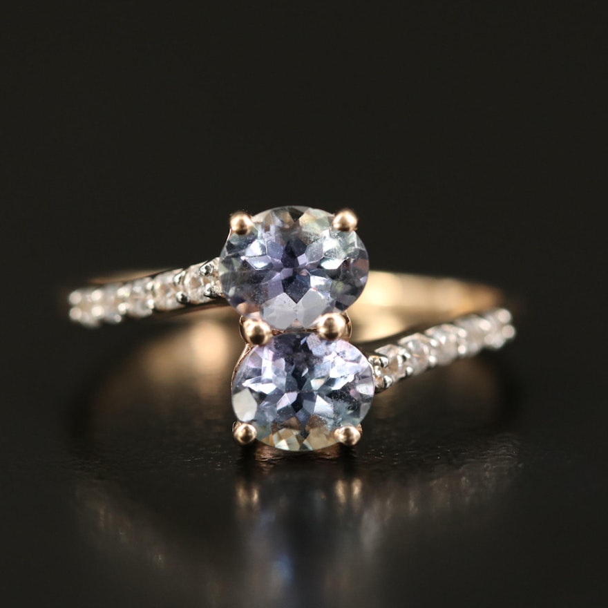 10K Tanzanite and Zircon Ring