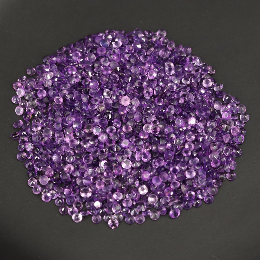 Loose 117.76 CTW Round Faceted Amethysts