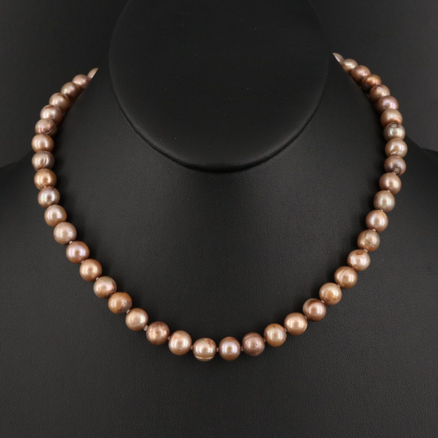 Pearl Necklace with 14K and 10K Findings