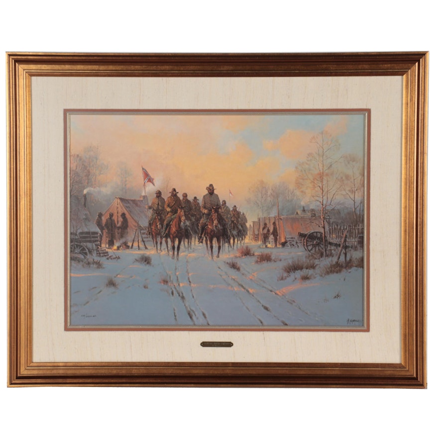 G. Harvey Offset Lithograph "Jackson's Winter Campaign," Late 20th Century